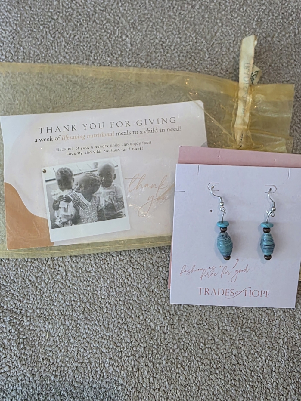 New! Teal Paper Bead Drop Earrings